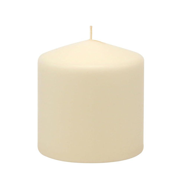 Stonebriar 3 Pack Tall 3 x 3 Inch 18 Hour Long Burning Unscented Ivory Wax Pillar Candles