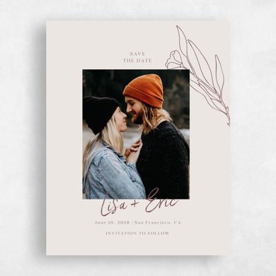 Light Greige, Beige Wedding Save the Date - Pistoia Photo
