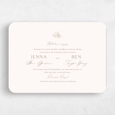Beige Rounded Wedding Invitation - Marmillo Landscape