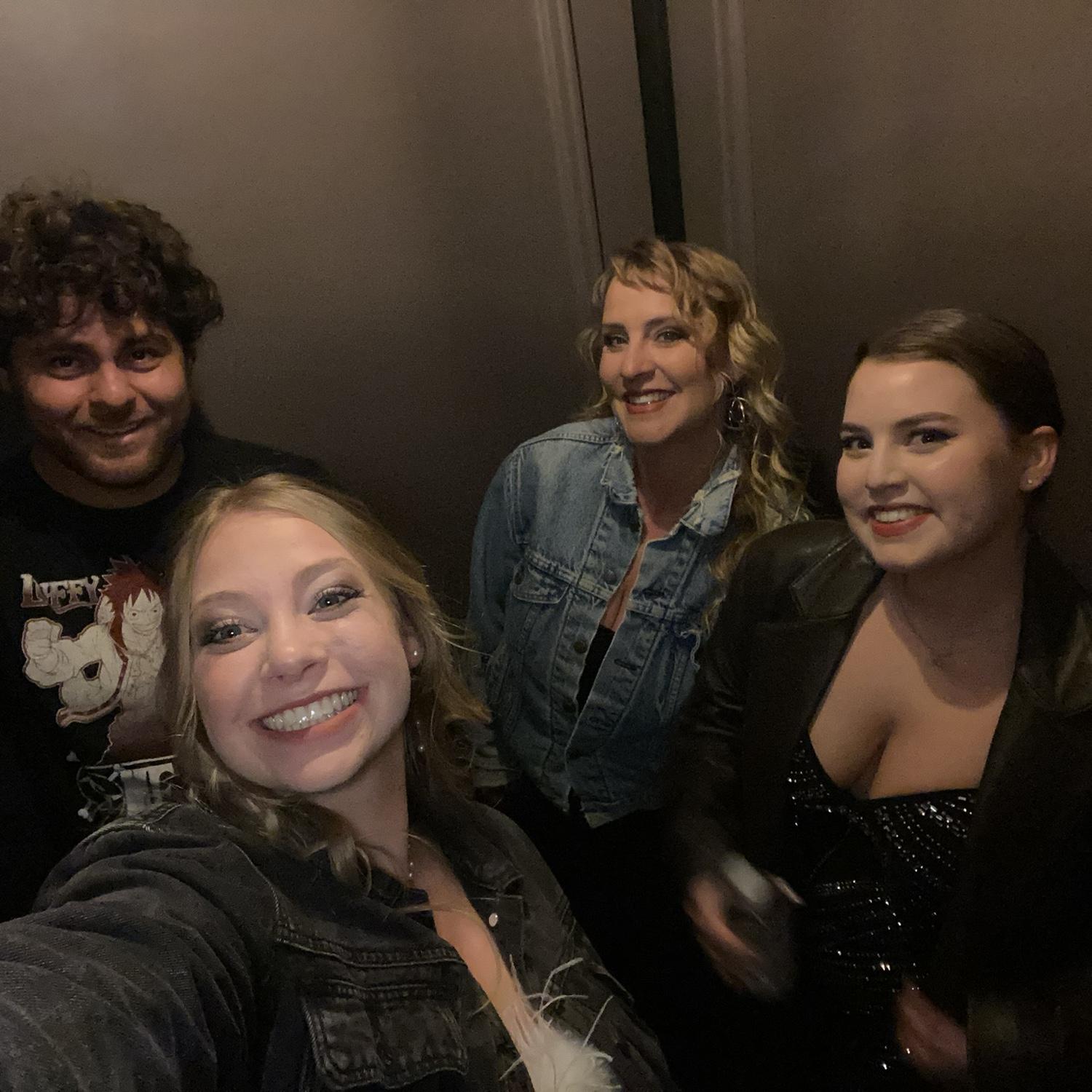 Elevator ride to the pit bull concert!