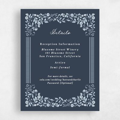 Grayed Navy, Blue Wedding Enclosure - Pirouette