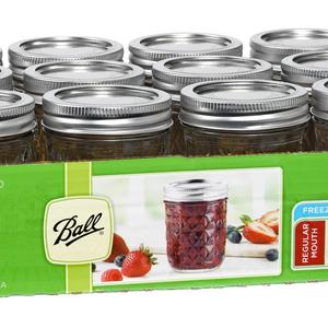 Ball Mason 8oz Quilted Jelly Jars with Lids and Bands, Set of 12