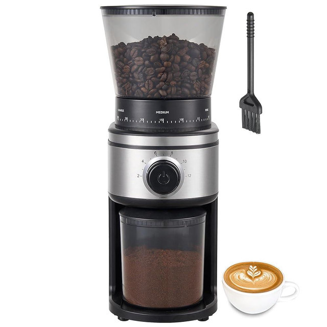 AYCHIRO Coffee Grinder, Electric Conical Burr Grinder with 30 Grind Settings for 2-12 Cups, Adjustable Burr Mill for Home Use