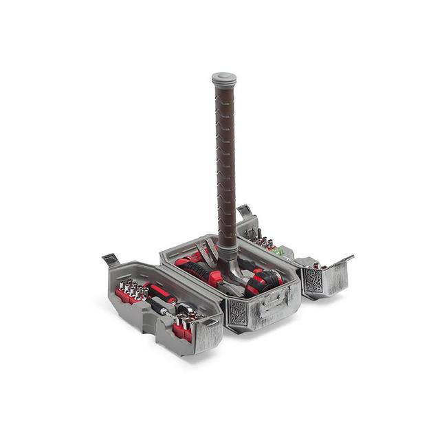 ThinkGeek, Inc. Marvel Avengers Thor's Hammer 44-Piece Tool Set | Mjolnir Toolbox All-In-One Kit