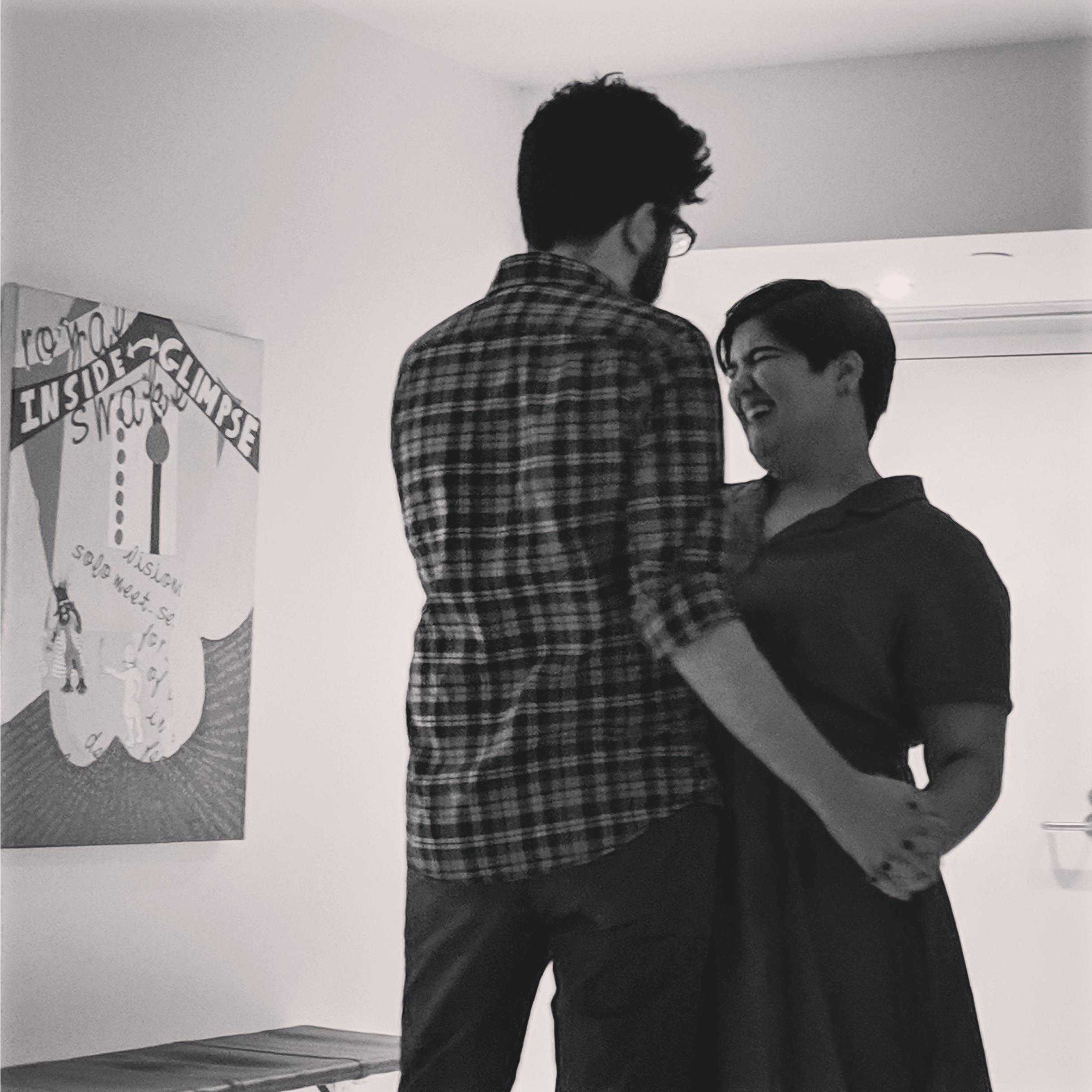 Dancing after our engagement party to Still Alive by Jonathan Coulton
