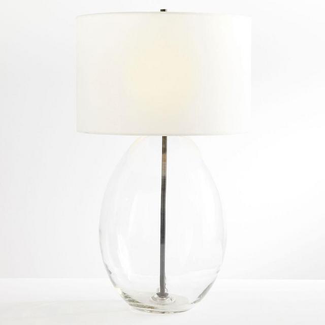 Bennett Recycled Glass Table Lamp, Bronze, Large with XL White SS Gallery Shade