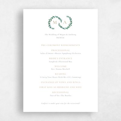 White Wedding Program - Cappell