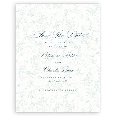 White Wedding Digital Save the Date - Emma Portrait