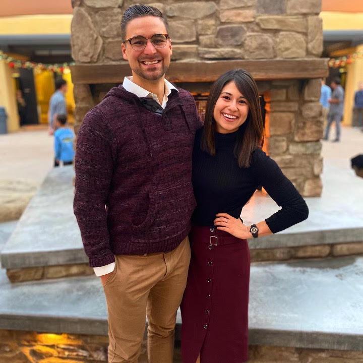After our first Christmas service together, matching our colors :).