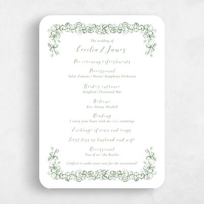 Green Rounded Wedding Program - Brier
