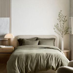 European Linen Duvet Cover Set in Dusty Olive | Queen Size