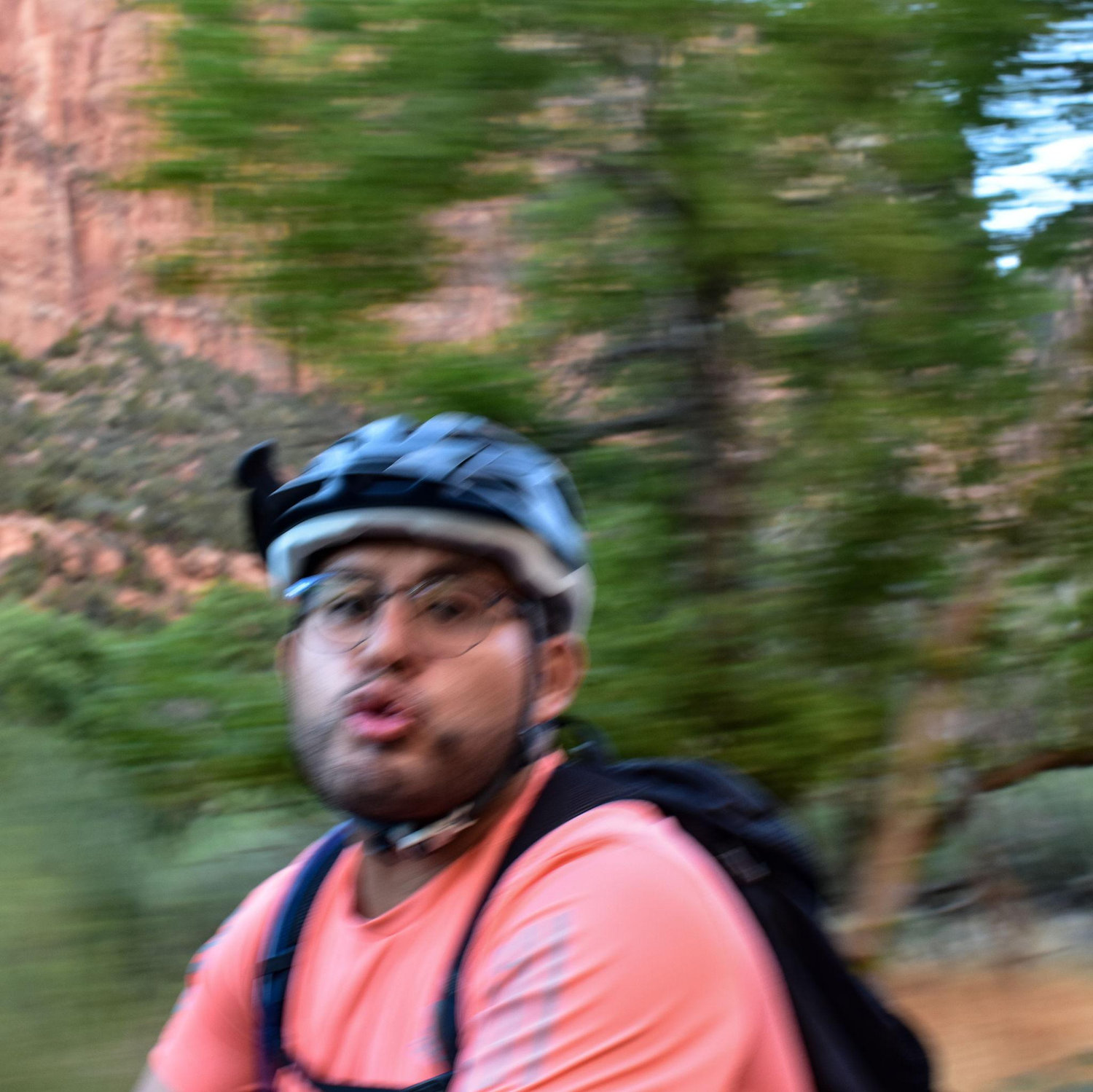 Passing through Zion National Park. | Pasando por el Parque Nacional Zion.
