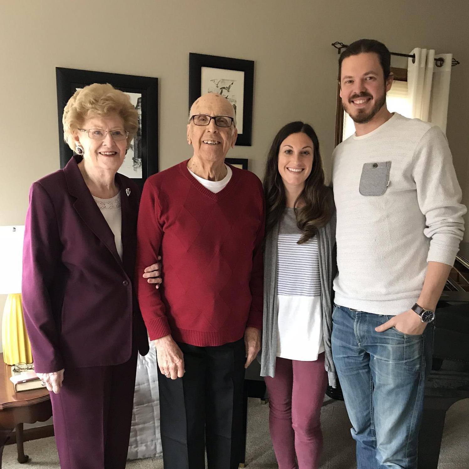 Joel and Della with Grandma and Grandpa Pike