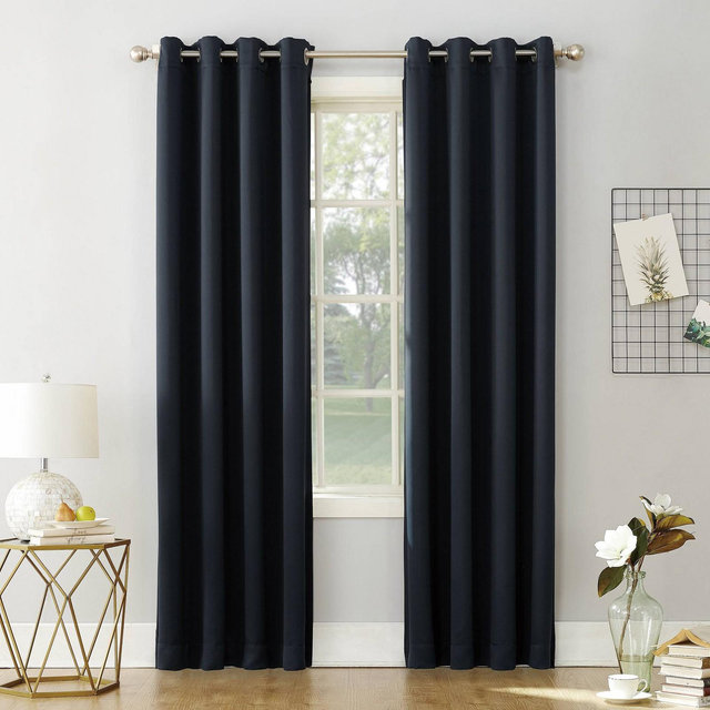 54"x84" Saxon Energy Saving Grommet Top Blackout Curtain Panel Navy Blue - Sun Zero