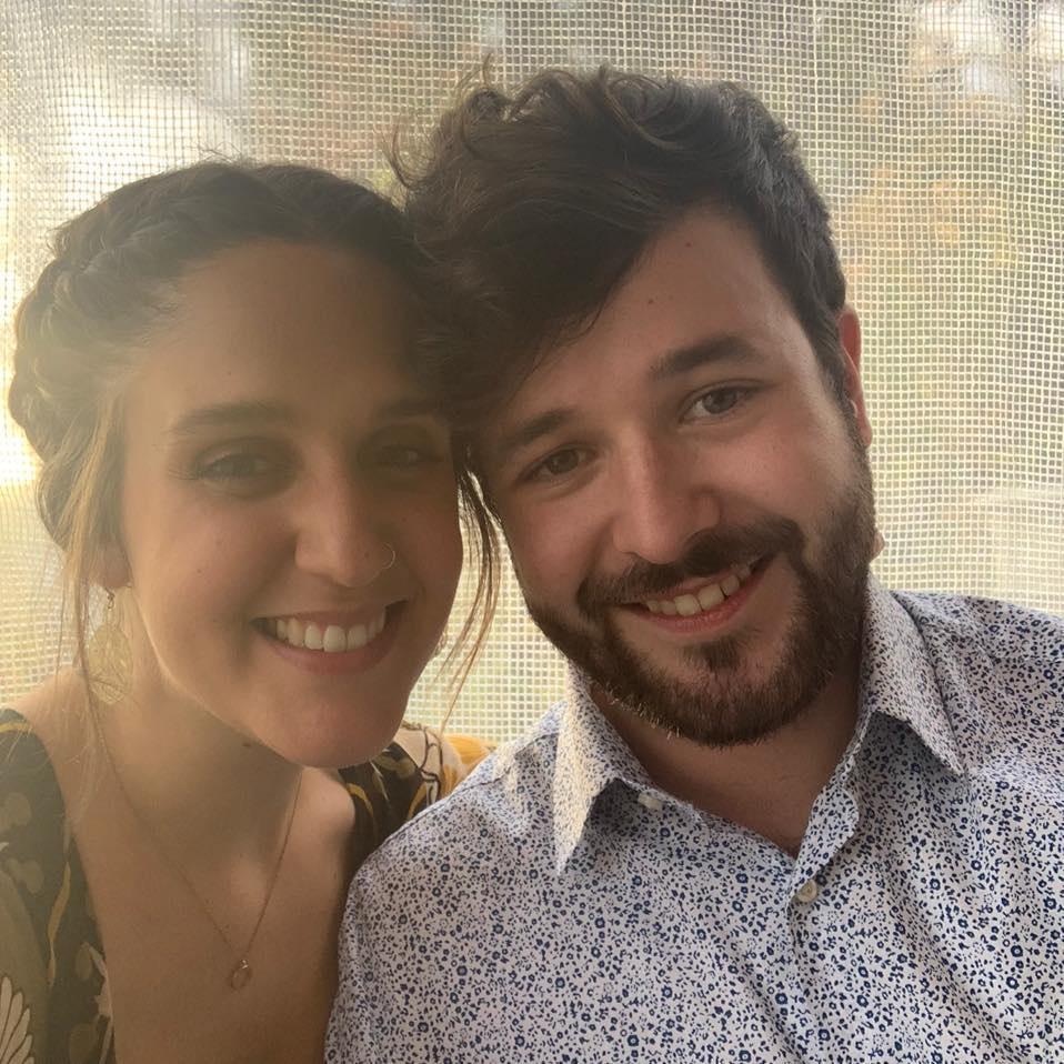 At our really good friends Anthony and Ellyn's wedding in Canada (you'll meet them at our wedding as well!). It was one of the most fun weddings we've ever been to. Really miss that group.
