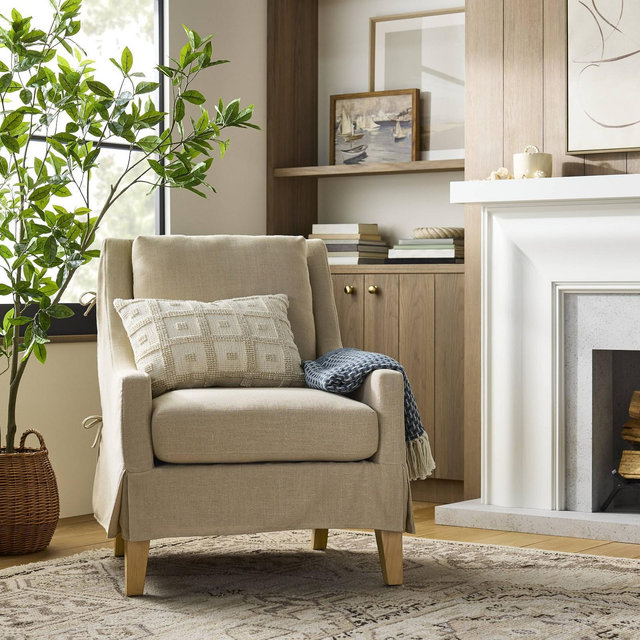 Camas Slipcover Accent Chair Khaki - Threshold™ designed with Studio McGee
