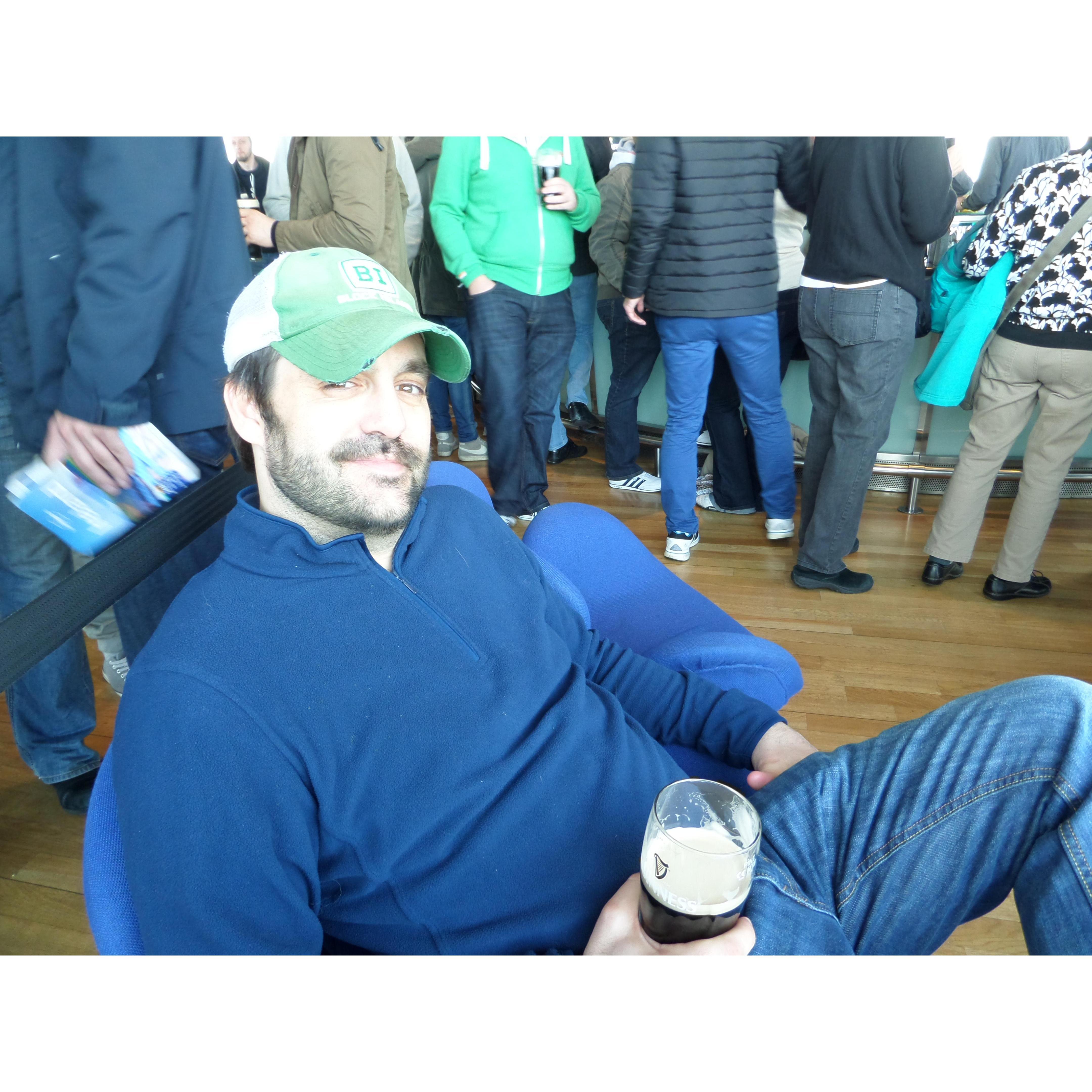 Trace having a pint at the Guinness Factory in Dublin. Cheers DBV.