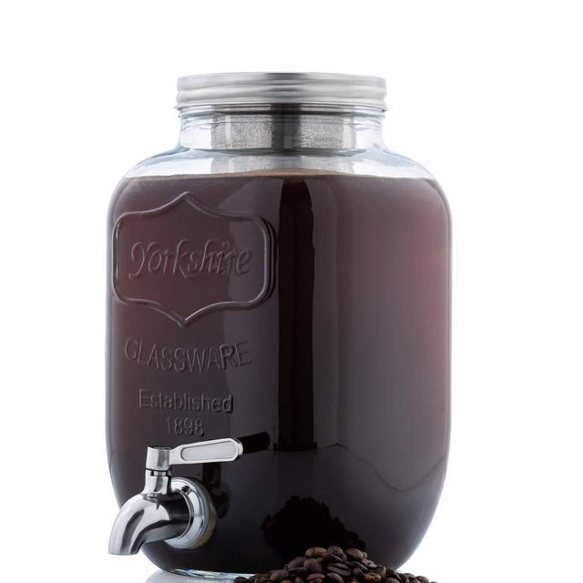 1 Gallon Cold Brew Coffee Maker | Easy Pour Stainless Steel Spigot Tap, Removable Fine Mesh Filter | Extra Thick Glass Cold Brew Pitcher Brewing System Iced Coffee Maker | Refrigerator Safe Storage | Tea Infuser | Original Grind Co.