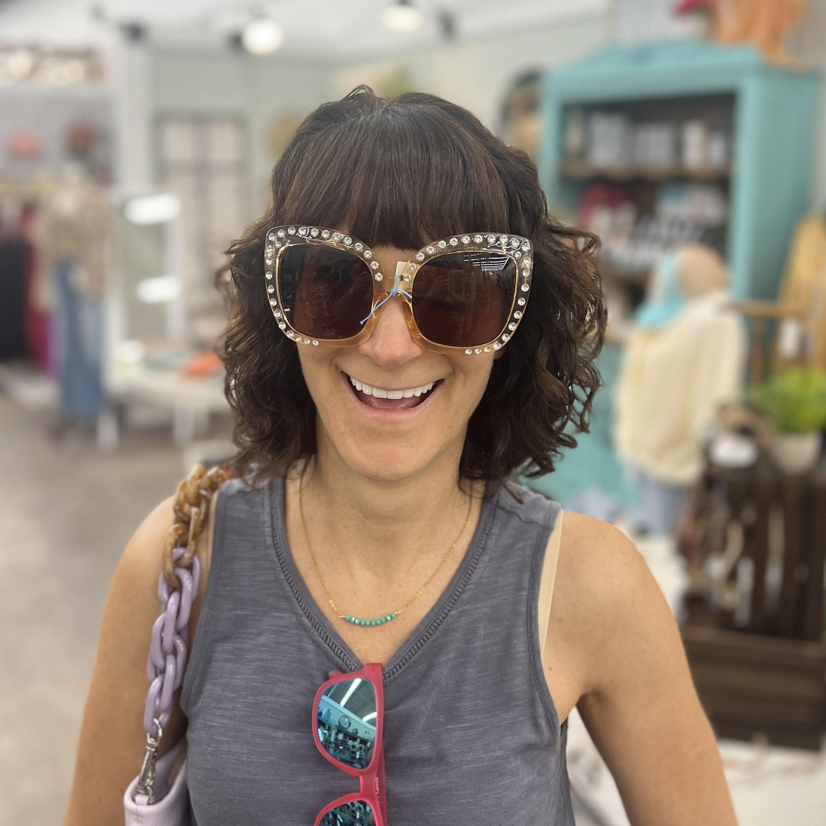 Proof that Julie can make even flea market eyewear look like high fashion. 😎