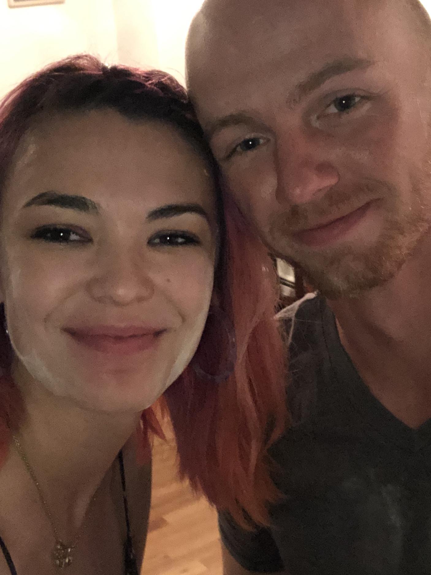 Date #2 our pasta making evening.  There's a mess of flour and egg noodles behind us...and we didn't eat until 10! So much fun!