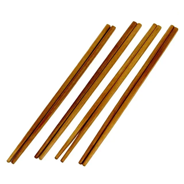 Chef Craft 9.5" Long Reusable Natural Bamboo Chopsticks Set - 4 Pair 1 Set