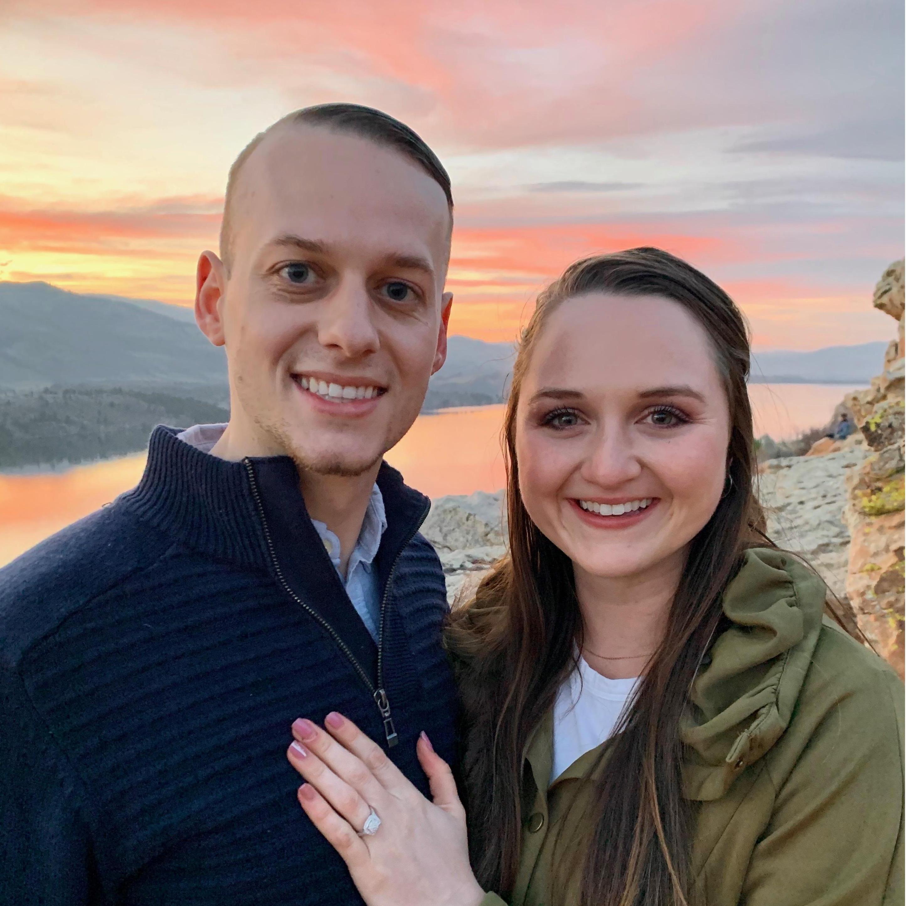 Tyler popped the question at horse tooth reservoir after showing me around his college town. The sunset matched the love in the air that night!