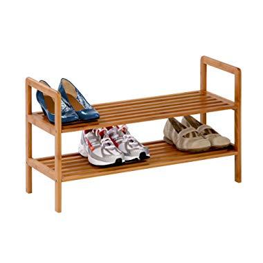 Honey-Can-Do SHO-01600 Bamboo 2-Tier Shoe Shelf