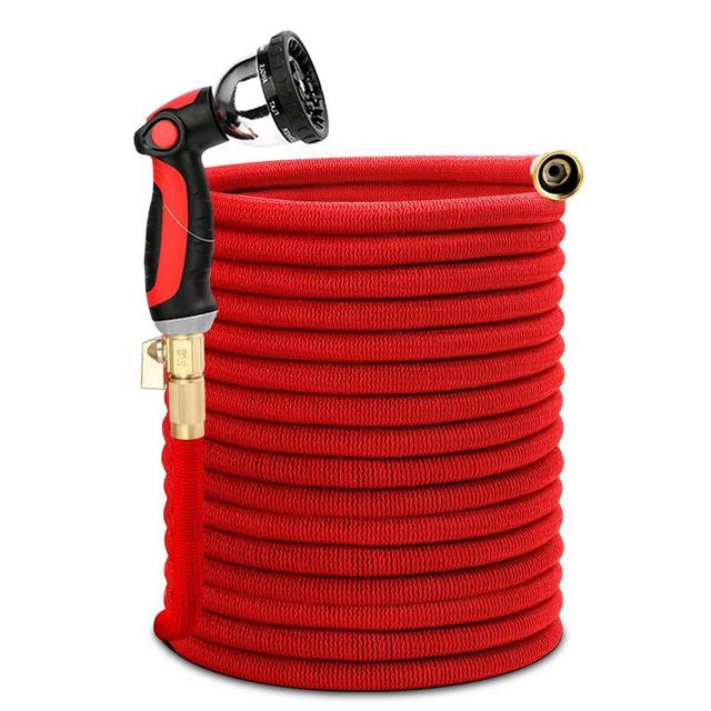 Homes Garden Expandable Garden Hose100 Feet Leakproof, Flexible & Durable, Lightweight, with 3/4 inch Strong Solid Brass & 10 Function Nozzle, No-kink, ON/OFF Valve #G-W026A03-US