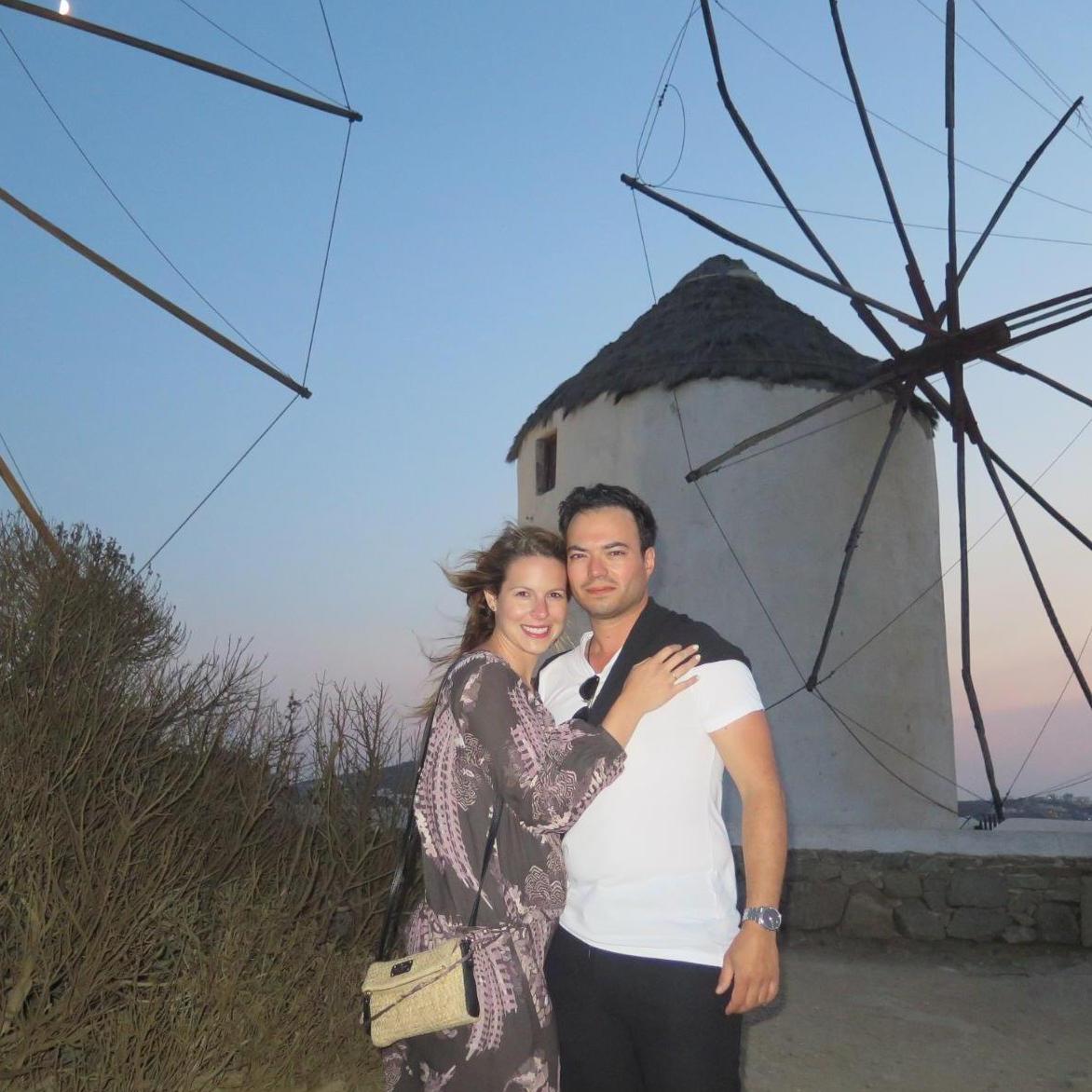 At the Windmills in Mykonos.