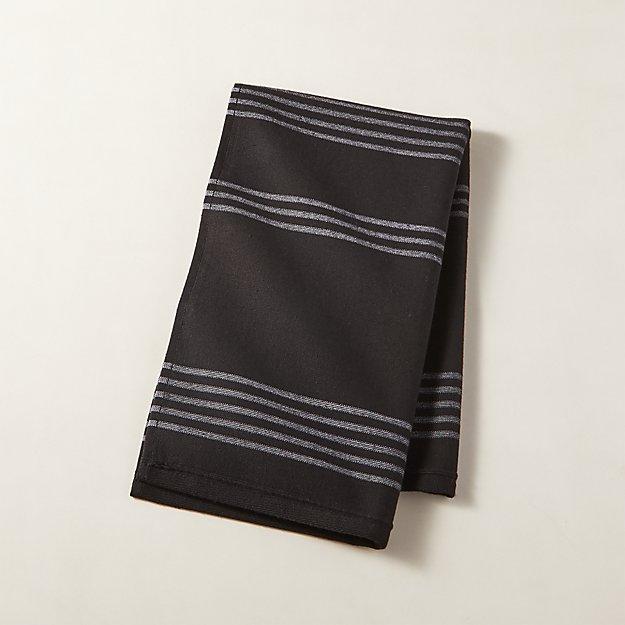 Raya Black Striped Hand Towel