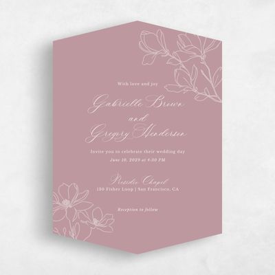 Pink Diamond Wedding Invitation - Magnolia Portrait