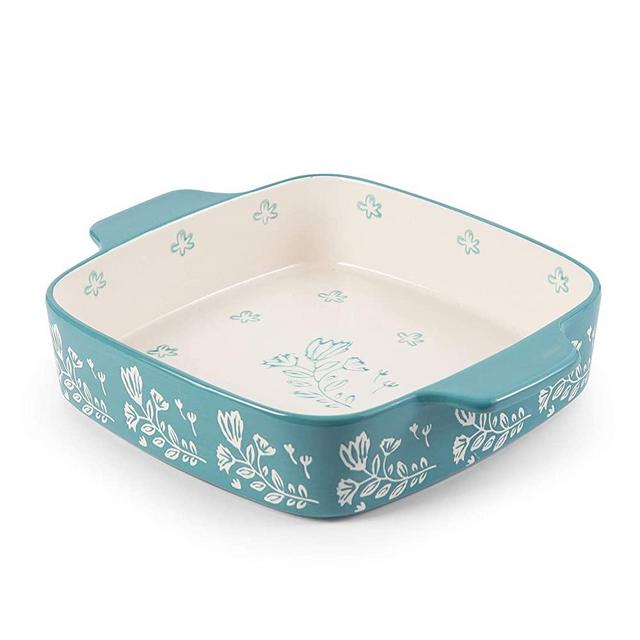 Wisenvoy Baking Dish Ceramic Brownie Pan 9x9 Baking Pan Casserole Dish Lasagna Pan Square Rose Dish Pan Bakeware Sets