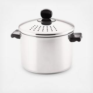Classic Stainless Covered Straining Stock Pot