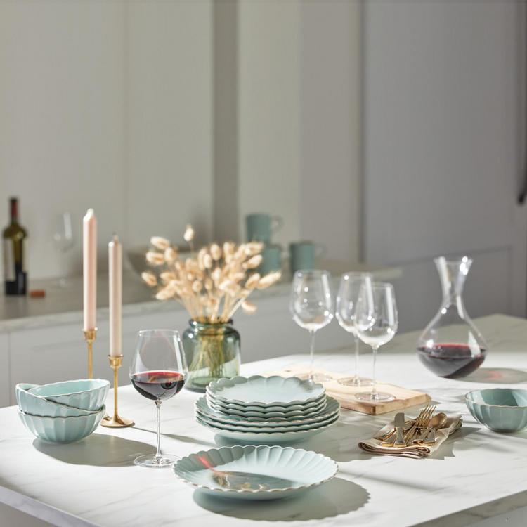 Lenox, French Perle Scallop 12-Piece Dinnerware Set, Service for 4