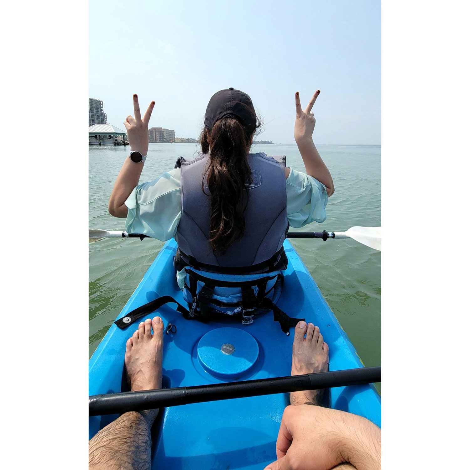 Conquering her fears.