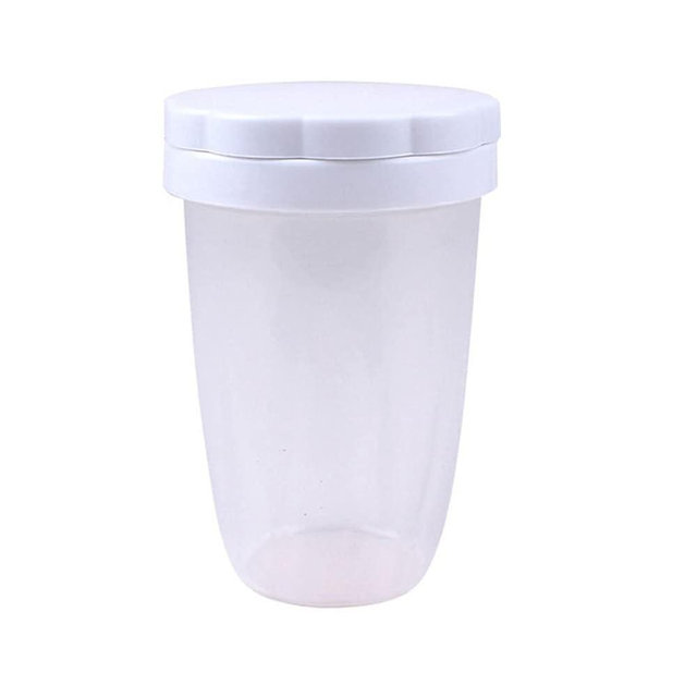 1PC White Plastic Flour Powder Sugar Shaker with Lid Mesh Shaker Icing Sugar Powder Cocoa Flour Chocolate Coffee Sifter Cooking Tool Accessories