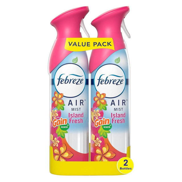 Febreze Air Mist Air Freshener Spray, Odor-Fighting Room Spray, Air Fresheners for Home and Bathroom and Kitchen, Aerosol Can, Gain Island Fresh Scent, 8.8oz, (Pack of 2)