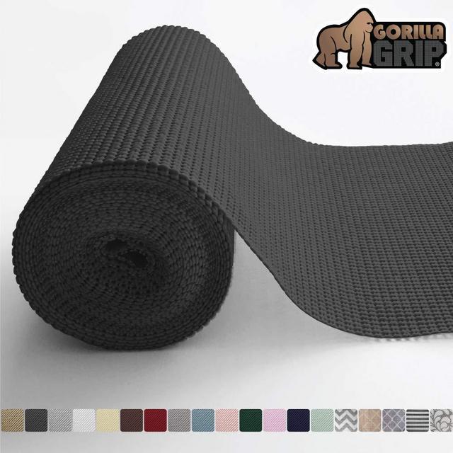 Gorilla Grip Original Drawer and Shelf Liner, Non Adhesive Roll, 12 Inch x 20 FT, Durable and Strong, for Drawers, Shelves, Cabinets, Storage, Kitchen and Desks, Black
