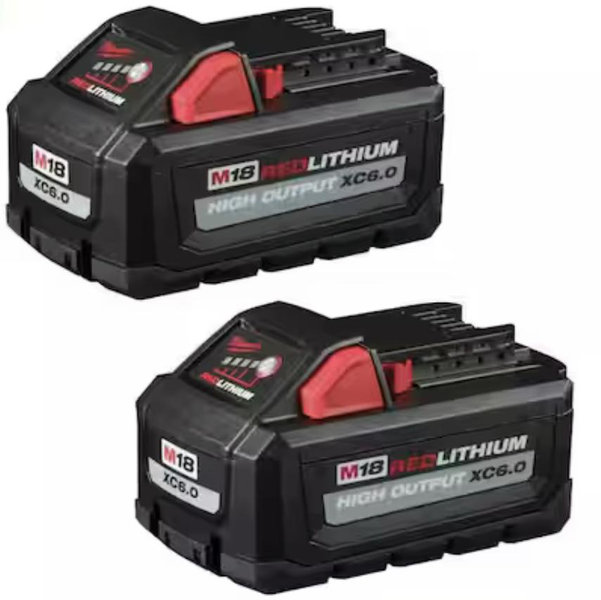 Milwaukee M18 18-Volt Lithium-Ion High Output 6.0Ah Battery Pack (2-Pack) 48-11-1862