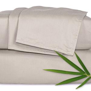 Full Sheets by Pure Bamboo, Genuine 100% Organic Viscose Derived from Bamboo Bed Sheet Set, Luxuriously Soft & Cooling, Double Stitching, Lifetime Quality Promise (Full, Sand)