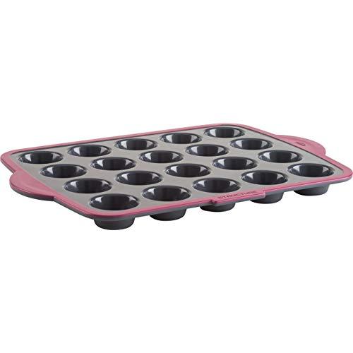 Trudeau 09914072 20 Count Structure Mini Muffin Pans, Grey/Pink