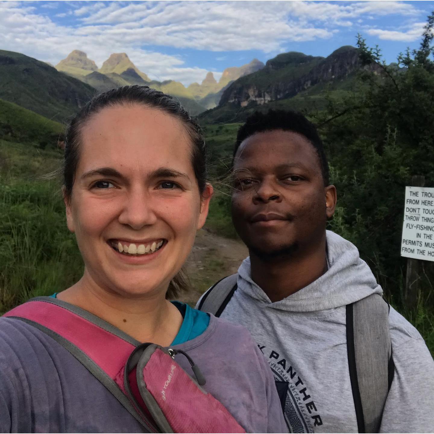 One of many hikes in SA's beautiful Drakensberg.