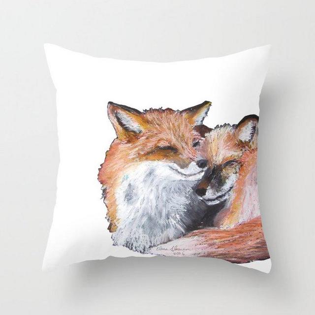 Happy Foxes Throw Pillow