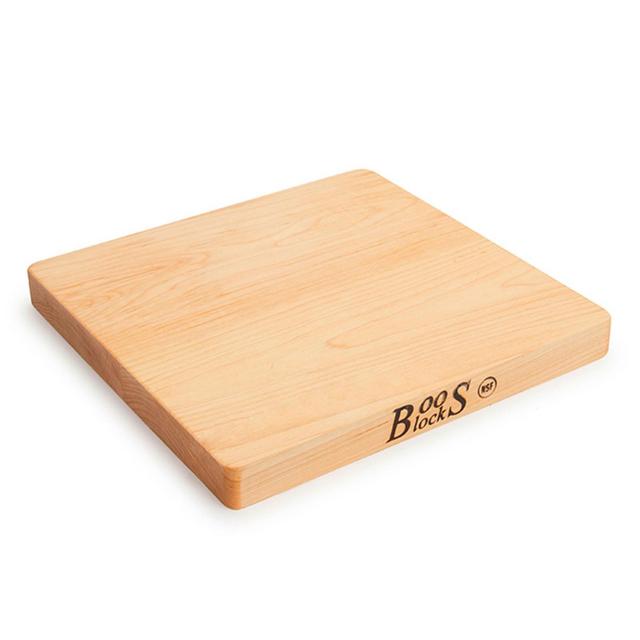John Boos Small Chop-N-Slice Maple Wood Cutting Board for Kitchen, 10 Inches x 10 Inches, 1 Inch Thick Reversible Edge Grain Square Butcher Boos Block