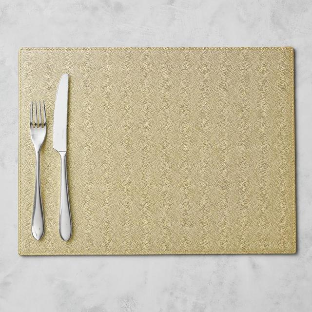 Faux Shagreen Rectangle Placemat, Gold