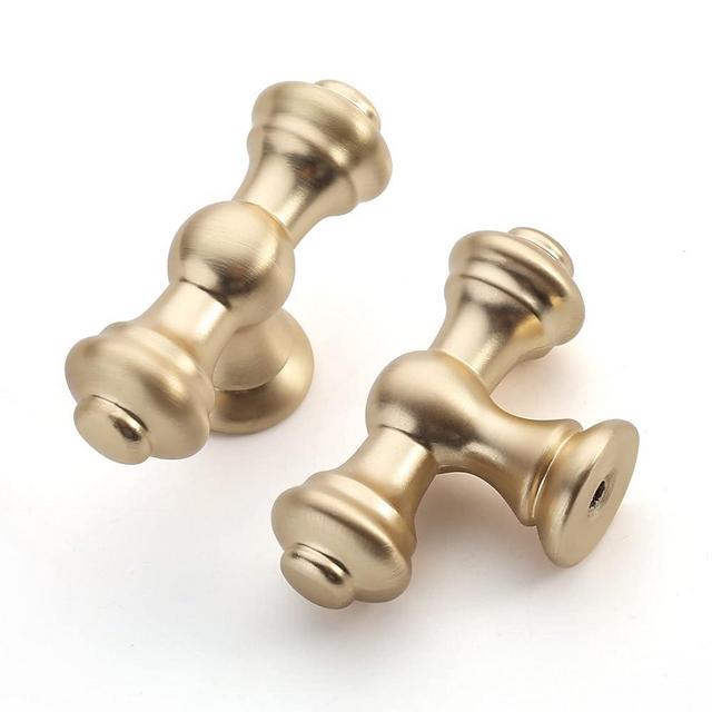 Asidrama 20 Pack Brushed Brass Kitchen Cabinet Knobs Gold Dresser Knobs Drawer Knobs Gold Cabinet Knobs Cabinet Hardware Zinc Knobs for Dresser Drawers
