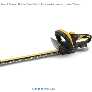 Hedge Trimmer for Dewalt 20V Battery, Cordless Hedge Trimmer 22'' - Yellow