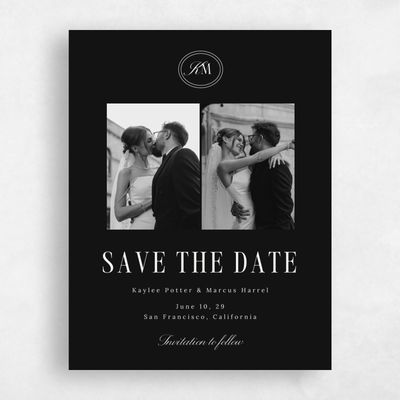 Black Wedding Save the Date - Mahogany Photo