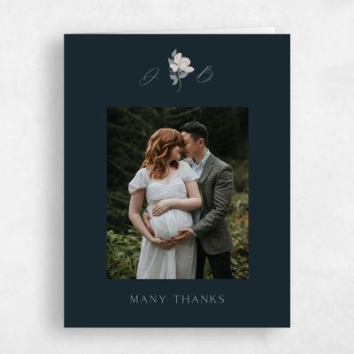 Darkest Teal, Blue Wedding Thank You - Marmillo Photo