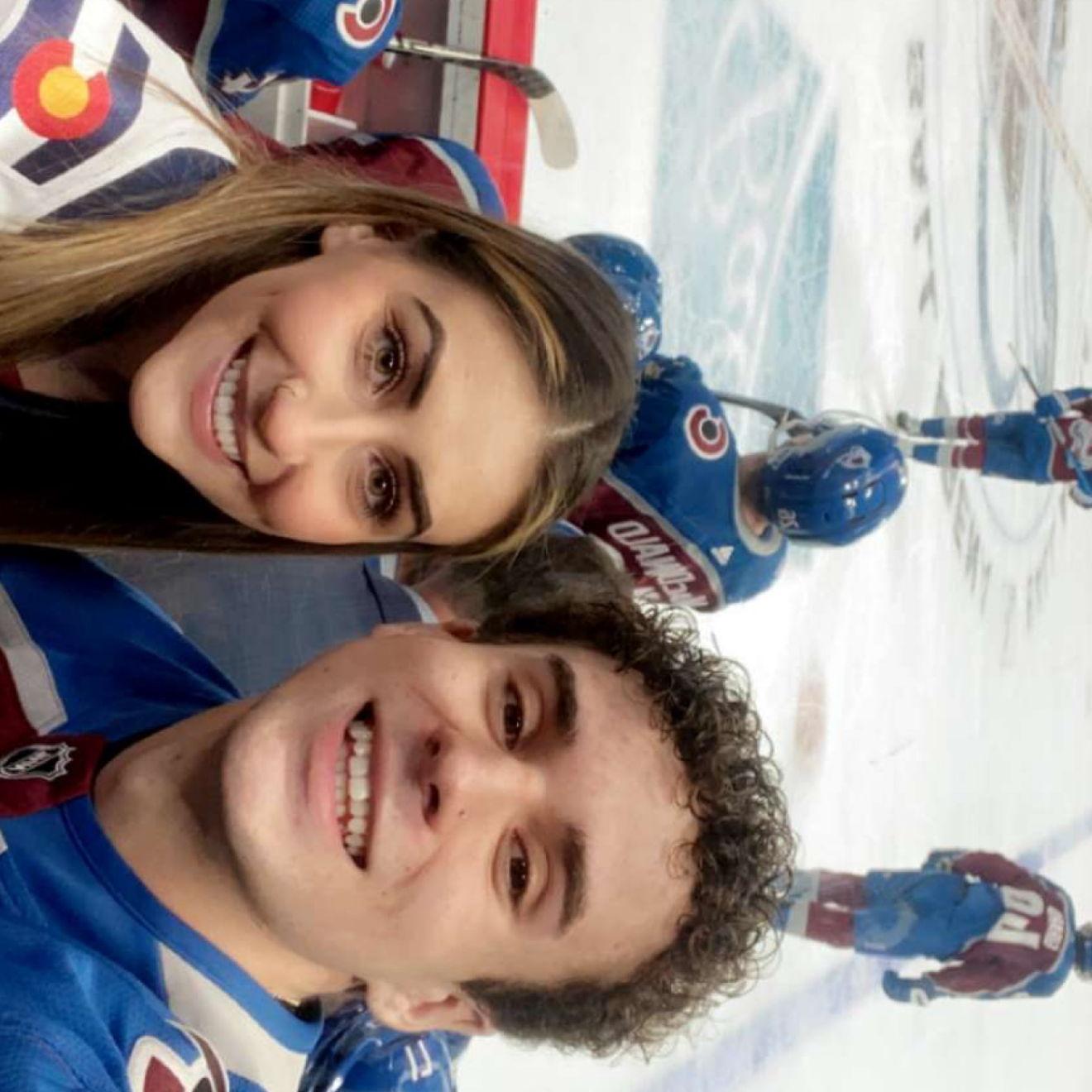 Our first hockey game—let’s go Avs! 🏒🔥